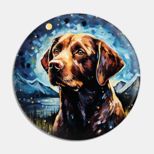 Brown Labrador Retriever Night Pin