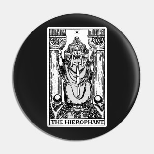 V. The Hierophant Tarot Card | Black and white Pin
