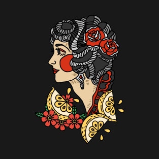 Traditional Tattoo Lemon - Tattoo Girl T-Shirt