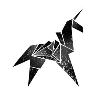 Blade Runner Unicorn Origami (Aged Black) T-Shirt