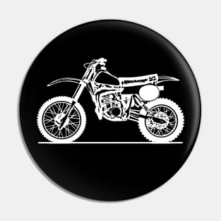 CR250R Elsinore Motorcycle White Sketch Art Pin