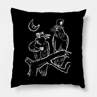 Ravens drinking tea Pillow