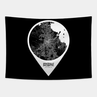 Brisbane, Queensland, Australia City Map - Travel Pin Tapestry