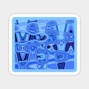 Vivid Blue Abstract Magnet