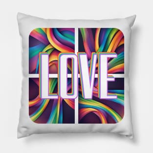 The word love on an abstract background Pillow