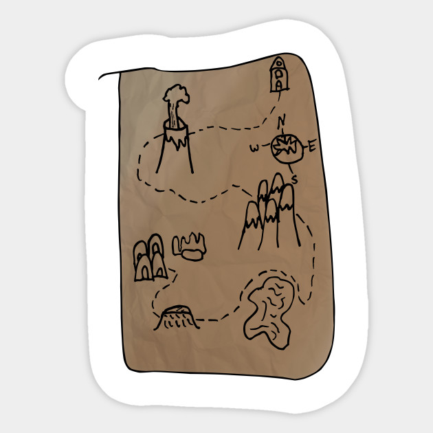 Treasure Map By Kids Treasure Map Sticker Teepublic Uk