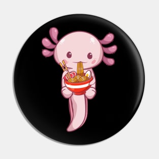 Kawaii Axolotl Eating Ramen Noodles Anime Girls Teens Pin