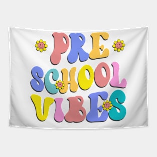 Preschool Vibes First Day Back to School Teacher Students Tapestry
