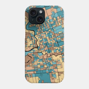 London Map Pattern in Mid Century Pastel Phone Case