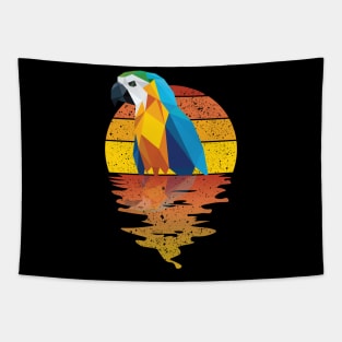 Vintage cute bird reflected on lights of moon Tapestry