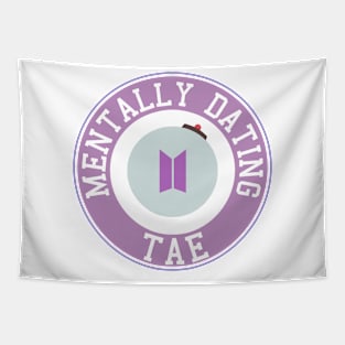 Mentally dating BTS Taehyung logo Tapestry