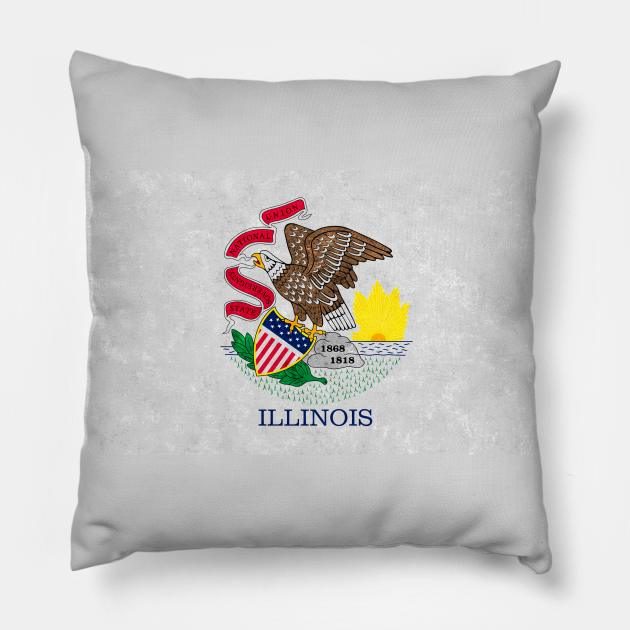 State flag of Illinois Pillow by Enzwell