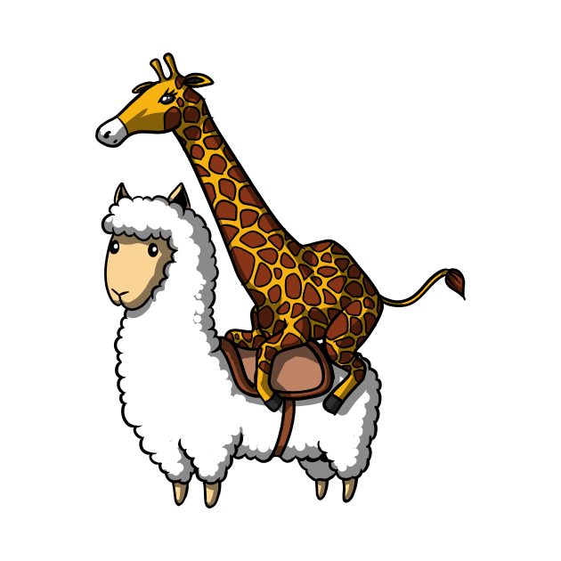 Giraffe Riding Lllama by underheaven