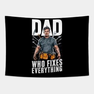 Fathers Day Worlds Best Dad Father Birthday Gift For Daddy Handyman Tools Funny Present DIY Carpenter Builder Tapestry