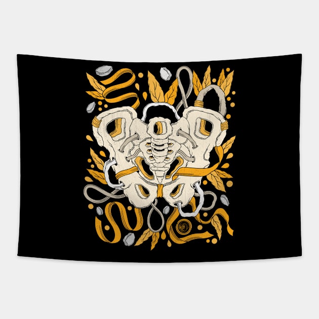 The Hipster Bone Tapestry by Scriptnbones