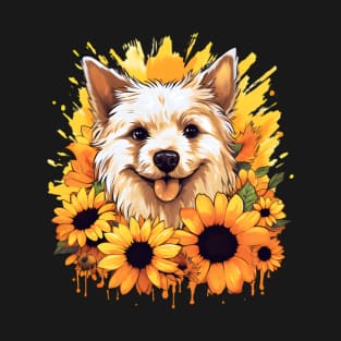 Dog Sunflowers T-Shirt