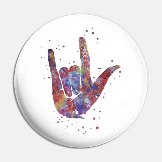 Symbol love, ASL sign language Pin by RosaliArt