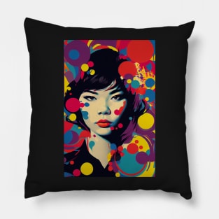 Modern woman in pop-art style Pillow