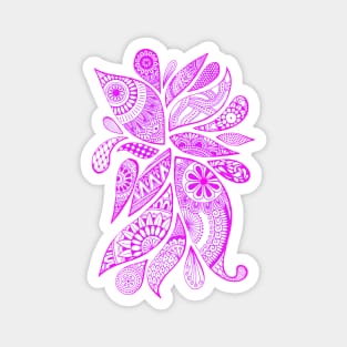 Abstract Zentangle Swirls Design (pink on white) Magnet