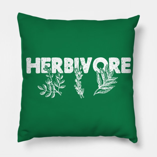 Herbivore herbal Funny Vegan Pillow by TheMerchHaven