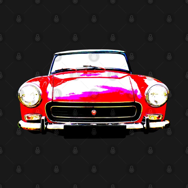 Austin Healey Sprite MkIV 1960s British classic car high contrast red by soitwouldseem