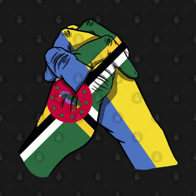 Dominica and Ukraine Flags Holding Hands Ukraine Dominica Roots by BramCrye