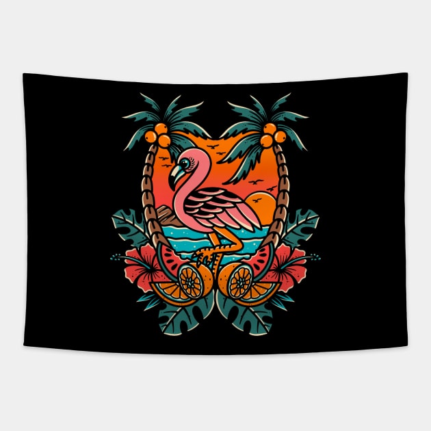 Flamingo Tapestry by ILLUSTRA.13