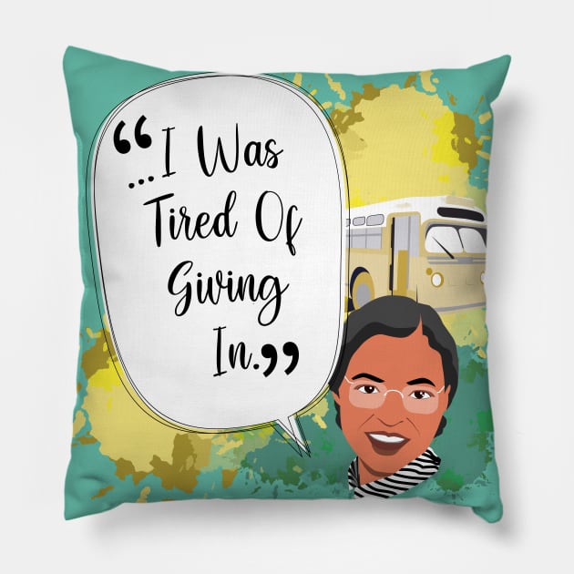 Rosa Parks Pillow by HarlinDesign