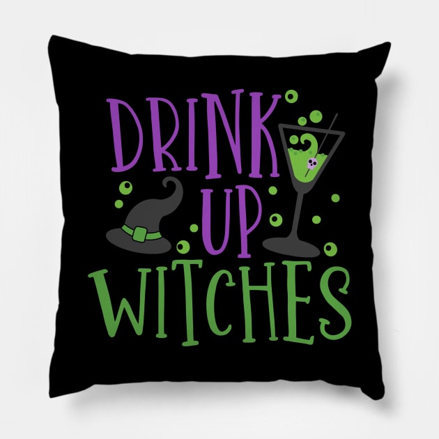 Drink up, witches Pillow by EnchantedTikiTees