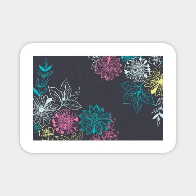 Flowers pattern colorful roses - cute beautiful flower mask- flower bloom Magnet by jack22