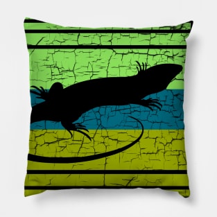 Vintage Colourful Lizard Pillow