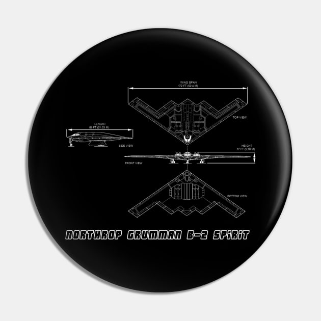 Northrop Grumman B-2 Spirit (Stealth Bomber) (white) Pin by Big Term Designs