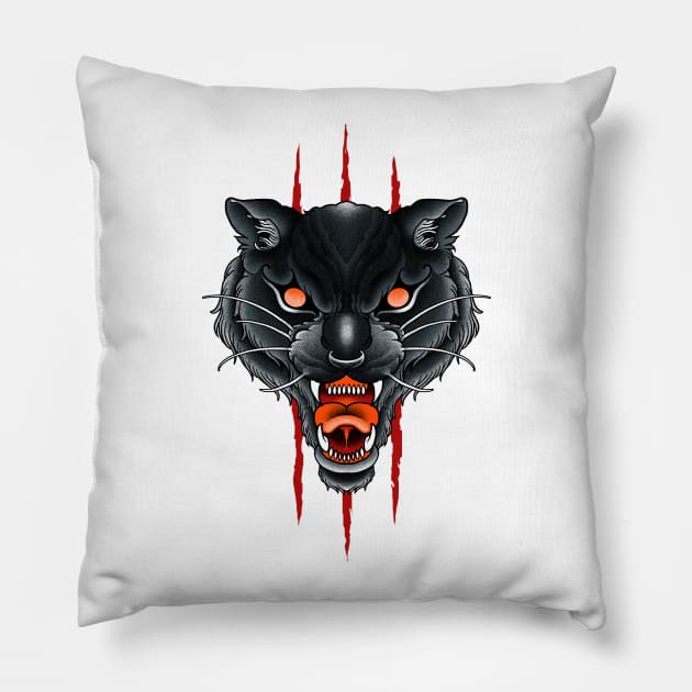 panther tattoo Pillow by akawork280