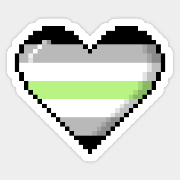 Agender Pride 8 Bit Pixel Heart Agender Flag Sticker Teepublic