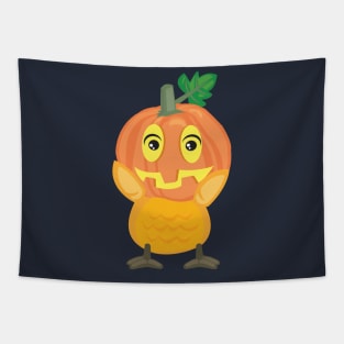 Pumpkin Owl Halloween Cute Design Tapestry