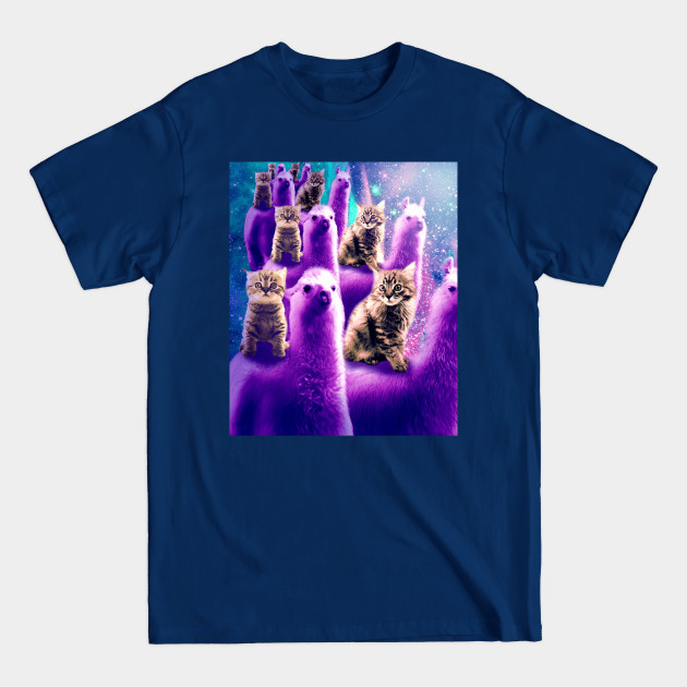 Disover Outer Space Galaxy Kitty Cat Riding On Llama - Cat - T-Shirt