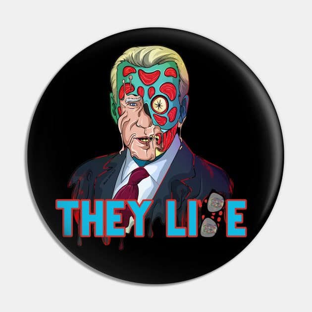 Funny Anti Joe Old Sci-Fi Horror Movie Character Biden Zombie Pin by Trendy Black Sheep