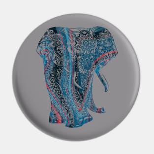 Ornate Asian Elephant In A Colorful Illustration Pin