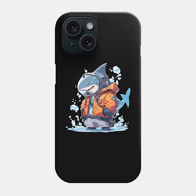 Anime Deep Sea Diver Shark Phone Case by DanielLiamGill