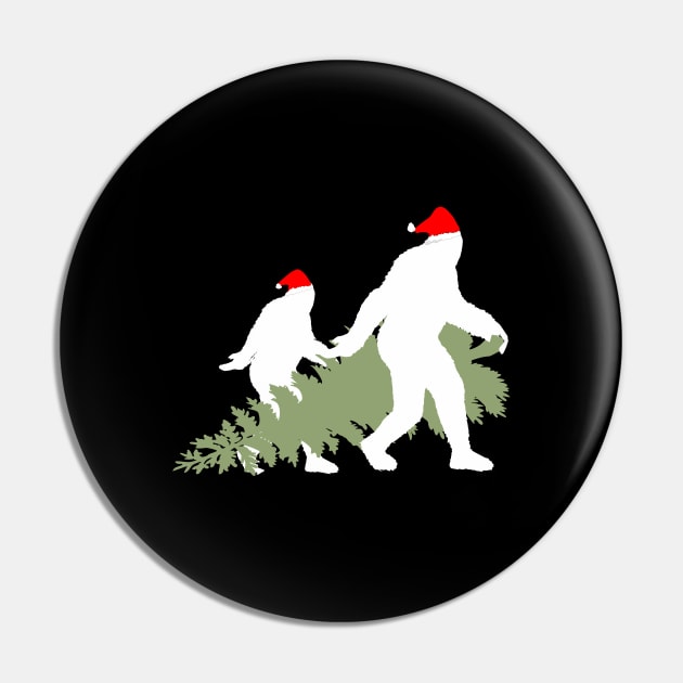 Funny Xmas Bigfoot and Sasquatch T Shirts Pin by DHdesignerPublic