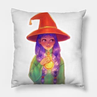 Witch drinking a potion of ideas Pillow