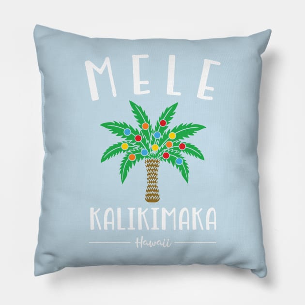 Mele Kalikimaka Hawaiian Christmas Pillow by ECStudios