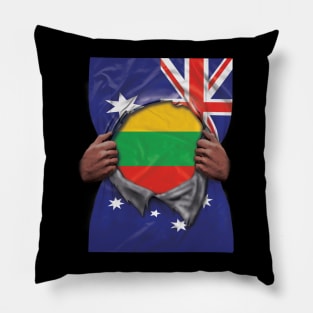 Lithuania Flag Australian Flag Ripped - Gift for Lithuanian From Lithuania Pillow