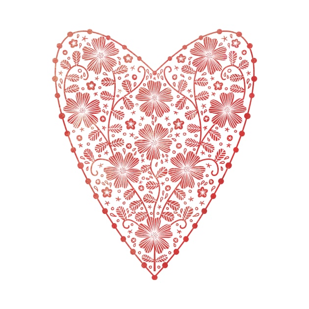 Scandinavian Floral Heart by NicSquirrell