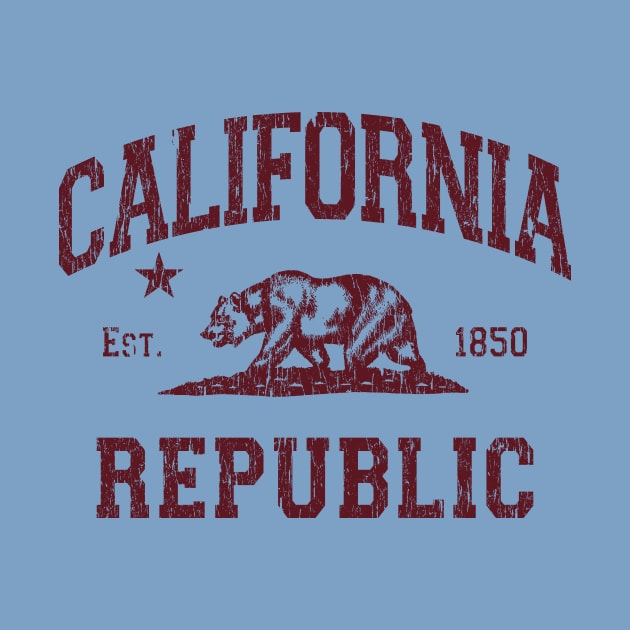 California Republic Bear Arch Distressed Retro Print by FireflyCreative