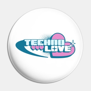 TECHNO  - Techno Love Y2K (pink/blue) Pin