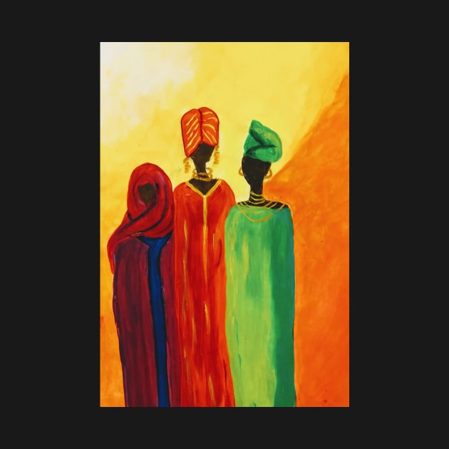 Original Artwork Acrylic Painting African Ladies by CrazyCraftLady