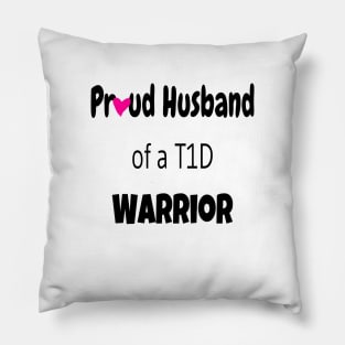 Proud Husband Black Text Pink Heart Pillow