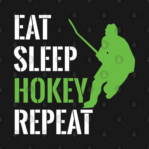 eat sleep hockey repeat by peace and love