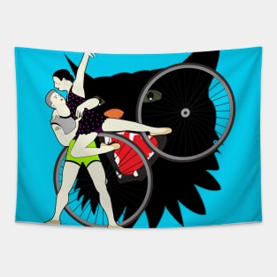 Dance Couple and Black Cat Tapestry